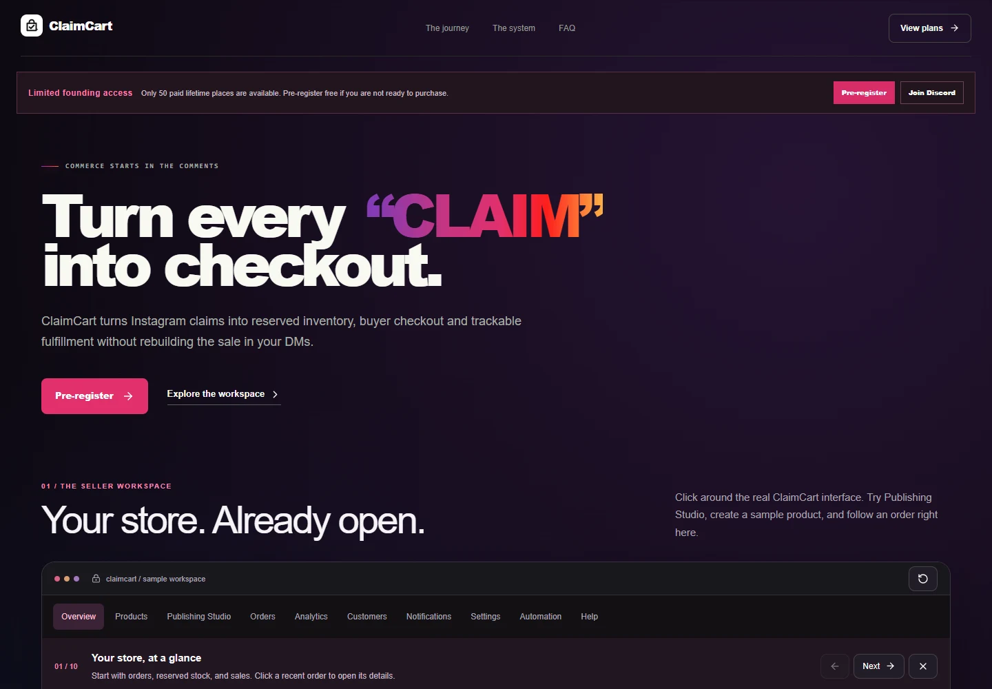 ClaimCart desktop screenshot